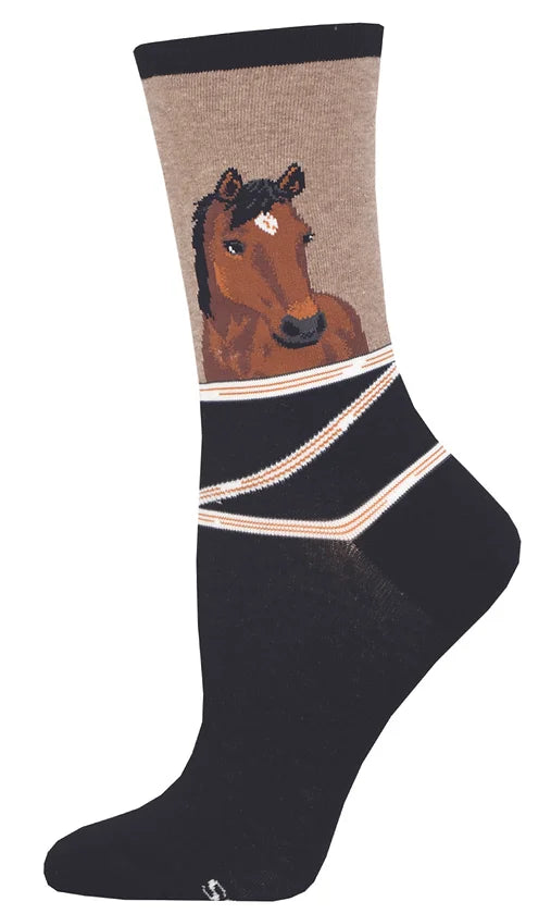 Socksmith Ladies | Hey Neigh-Bor - Hemp Heather