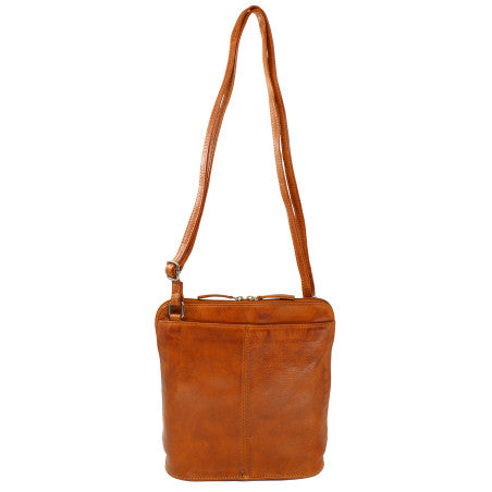Baron Small Leather Handbag Cognac