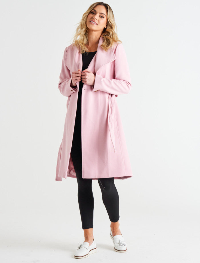 Christina Wrap Coat - Powder Petal