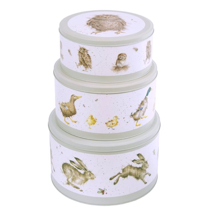 Country Animal Green Cake Tin Nest Set
