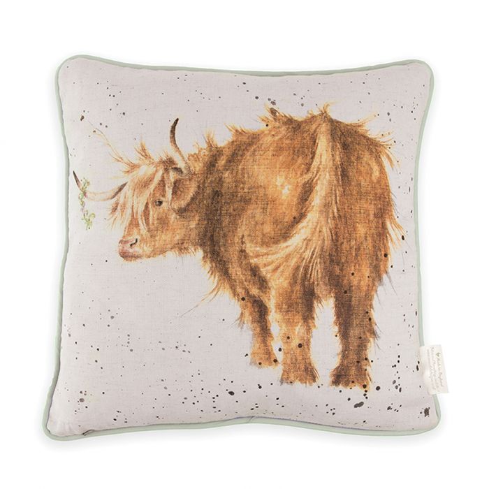 Wrendale Cushion | 'Highland Heathers' Cow