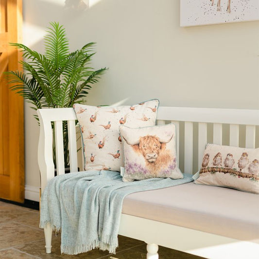 Wrendale Cushion | 'Highland Heathers' Cow