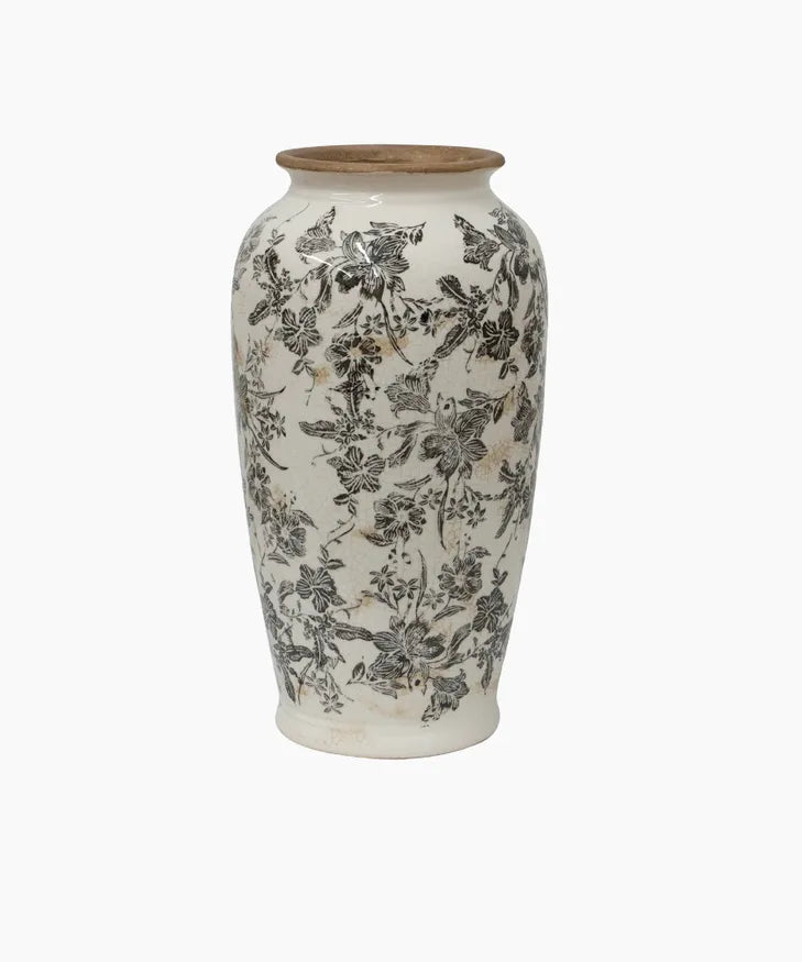 Black Floral Vase Small