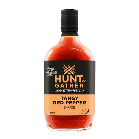 HUNT & GATHER BBQ SAUCE- TANGY RED PEPPER 375ML