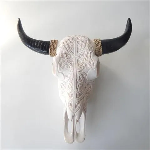 Resin Cow Skull on Stand