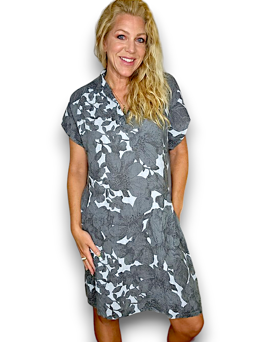 Helga May Memory Lane Shirt Dress | Grey