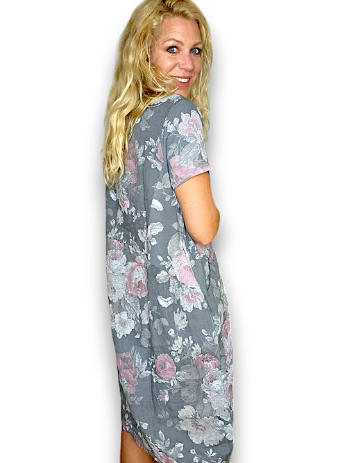 Helga May Scarlett Rose Jungle Dress | Grey