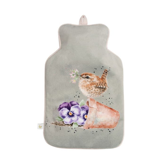 'Garden Friends' wren & garden animal Hot Water Bottle