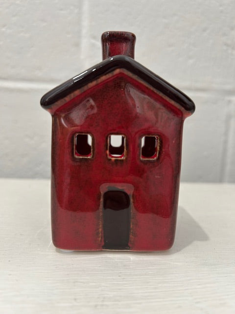 Tealight House Village Crimson Crush Cottage