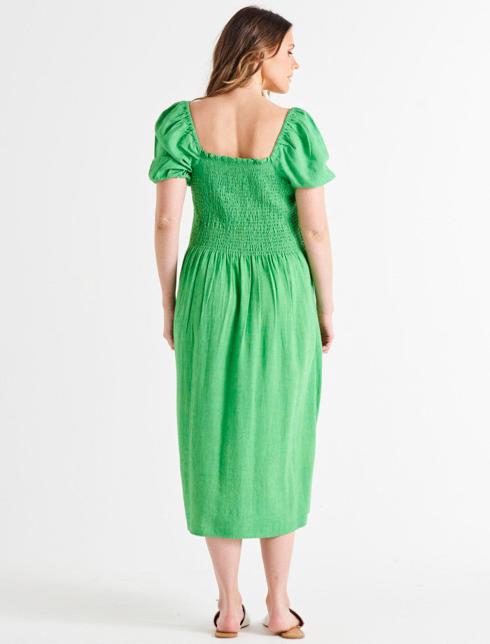 Ingrid Shoulder Dress | Bright Green