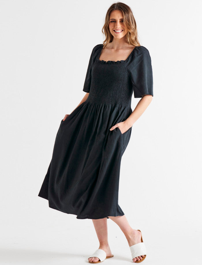 Ingrid Shoulder Dress | Coal