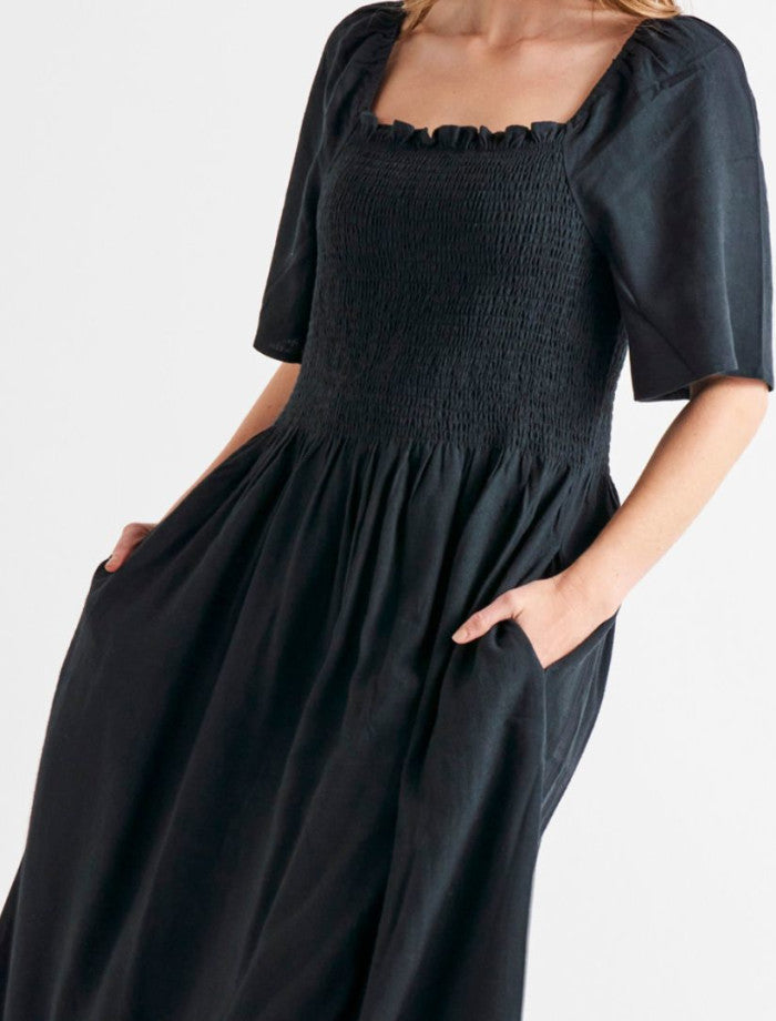 Ingrid Shoulder Dress | Coal