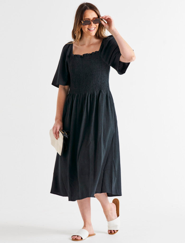 Ingrid Shoulder Dress | Coal