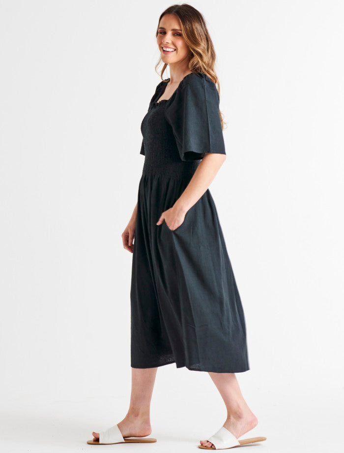 Ingrid Shoulder Dress | Coal