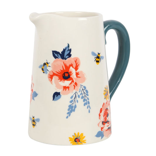 Bee-utiful Floral ceramic flower jug