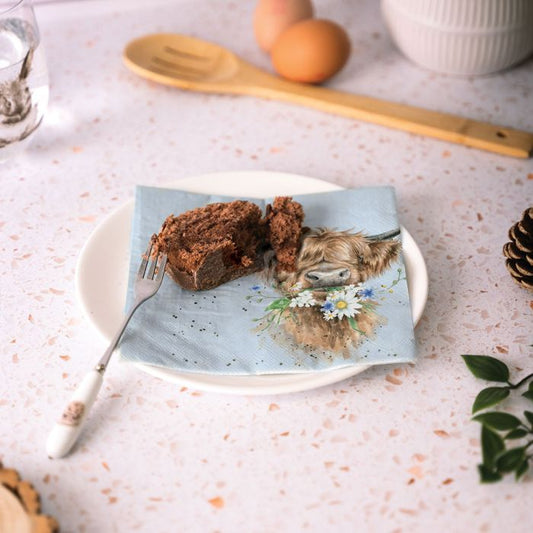 'Daisy Coo' Highland Cow Lunch Napkin