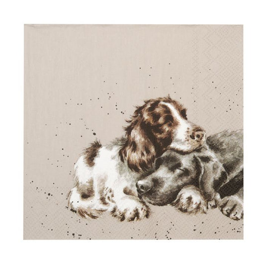 'Growing Old Together' Spaniel and Labrador Lunch Napkin