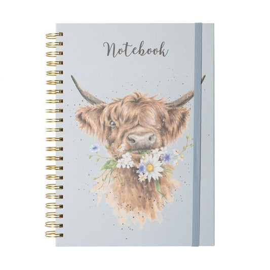 Wrendale 'Daisy Coo' highland cow A4 notebook
