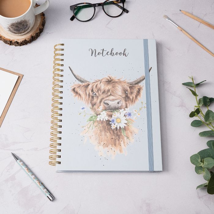 Wrendale 'Daisy Coo' highland cow A4 notebook