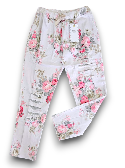 Lightest Lavender High Tea Ripped Pants