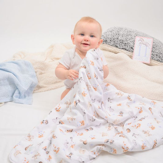 Wrendale 'Little Paws' Dog Baby Blanket