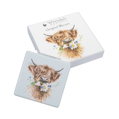 'Daisy Coo' highland cow Compact Mirror