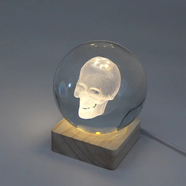 Skeleton Crystal Ball with Light