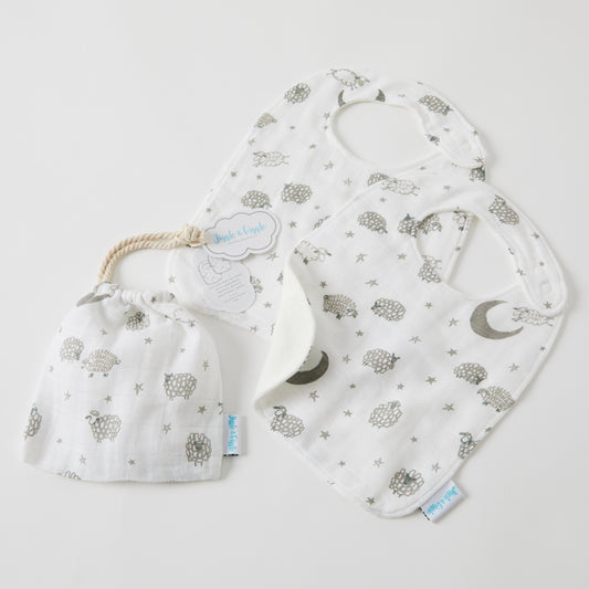 Muslin Bib 2 pack | sheep