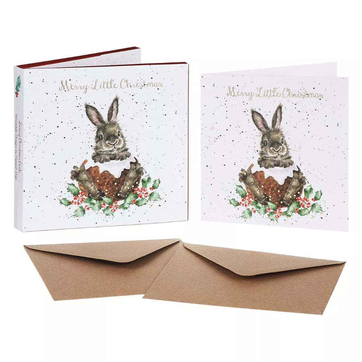 'Merry Little Christmas' rabbit Christmas Card Box Set