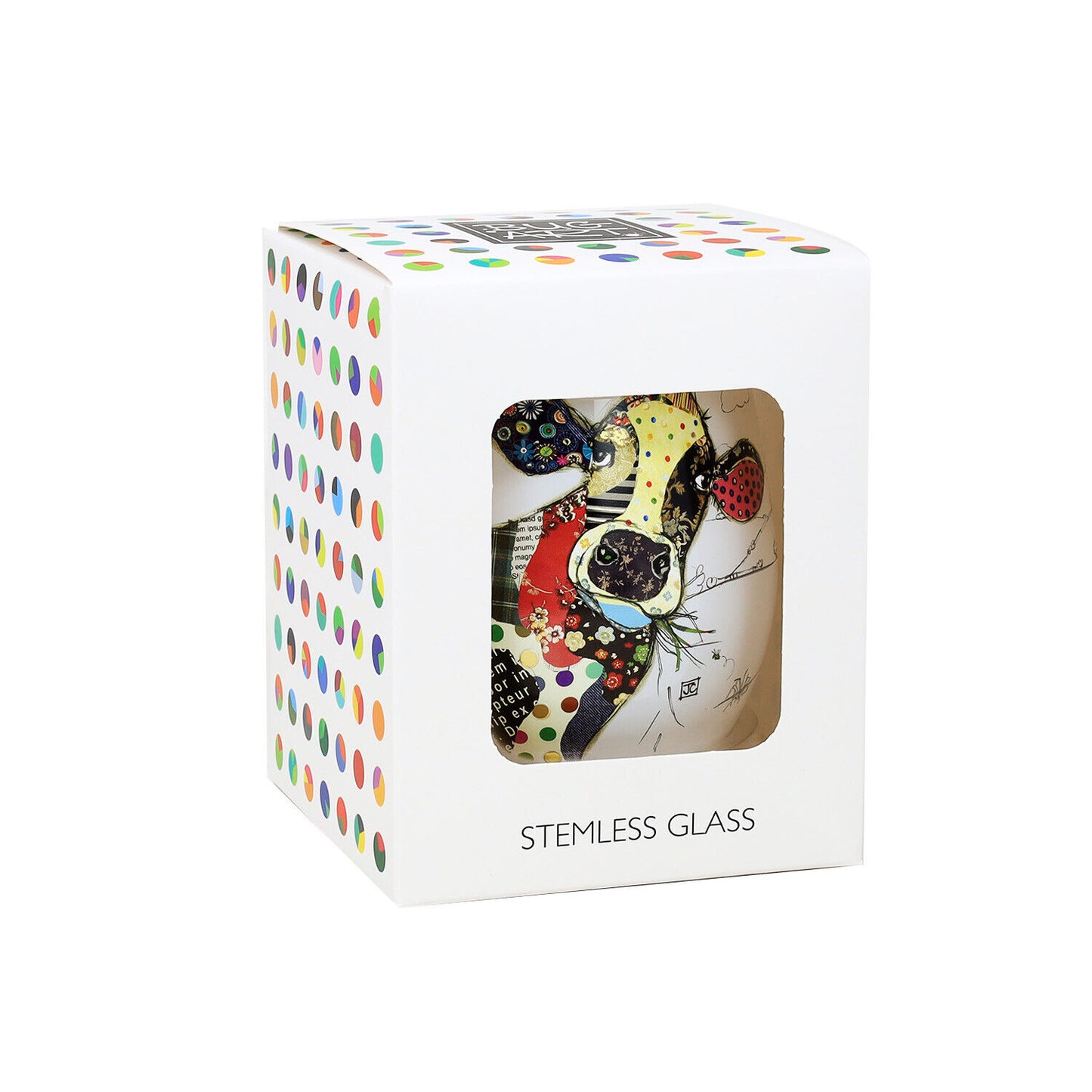 Connie the Cow Stemless Wine Glass