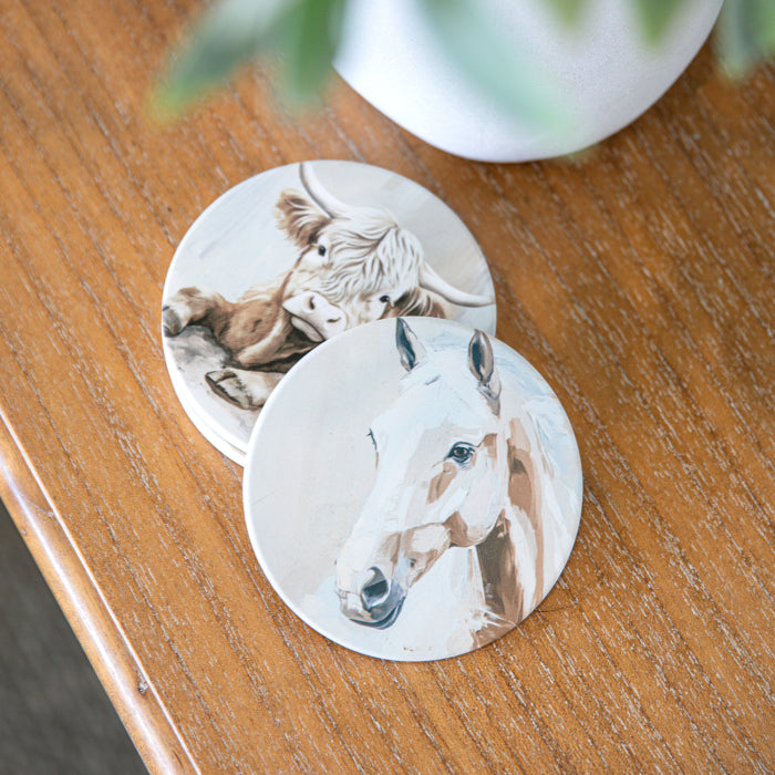 Saddle & Bloom Ceramic Coaster