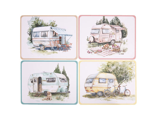 Caravan Placemats Cork-Backed Set of 4