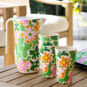 Summer Bamboo Melamine Cup & Jug Set