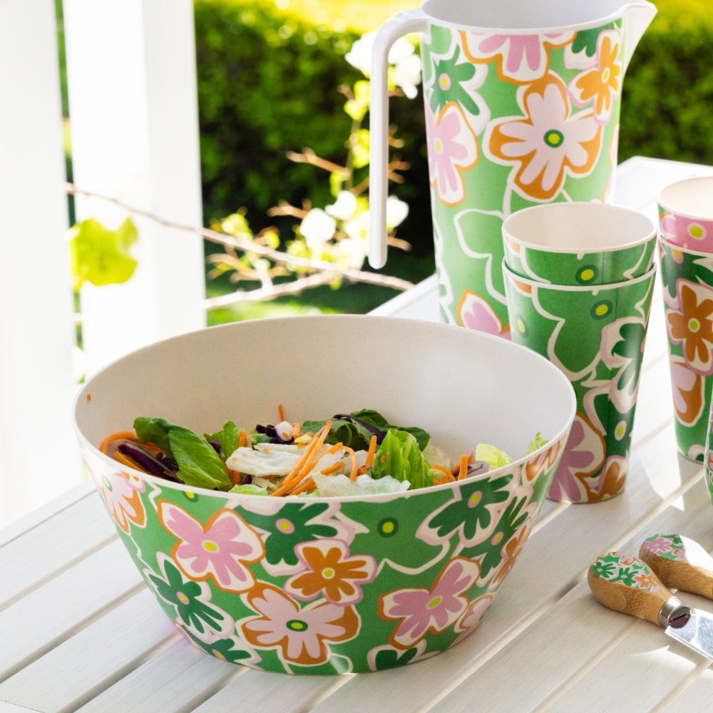 Summer Bamboo Melamine Salad Bowl