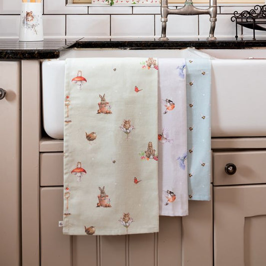 Wrendale 'Garden Friends' Garden Animal Tea Towel