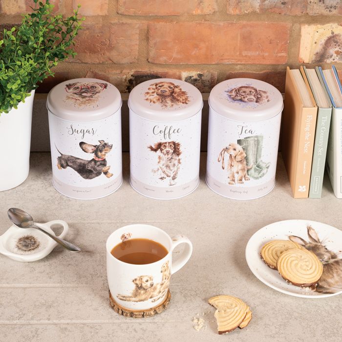Wrendale 'A Dog's Life' Dog Tea Coffee, Sugar Canisters
