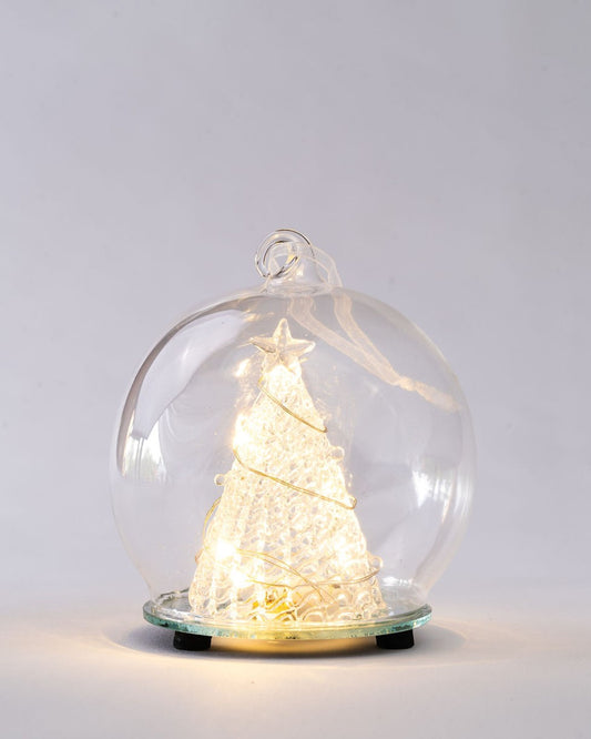 Glass Tree in LED Twinkle Globe
