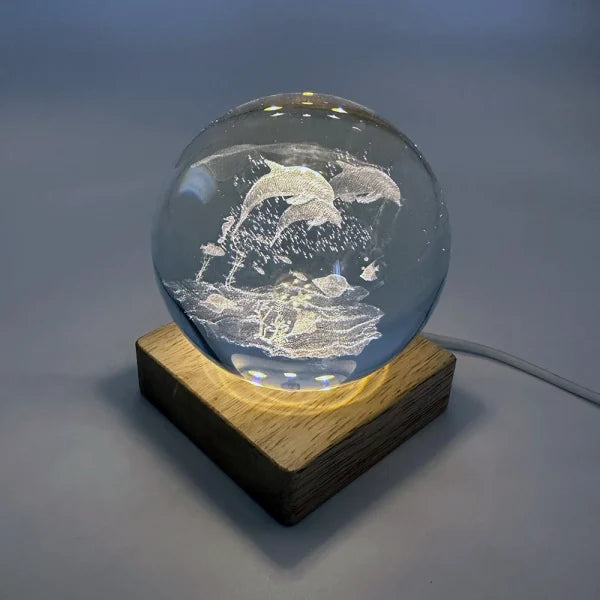 Dolphins Crystal Ball with Light