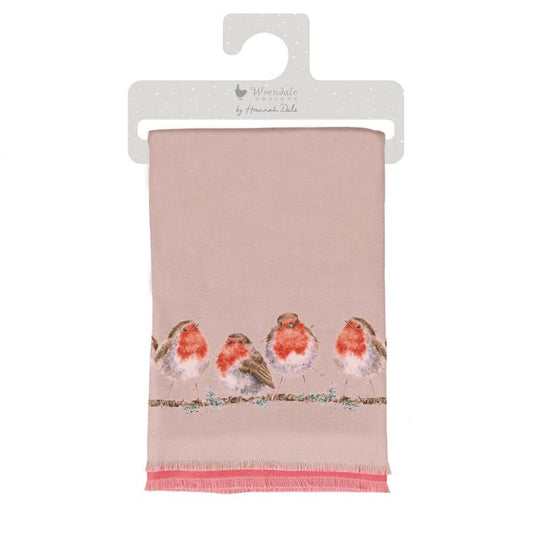 Wrendale 'Jolly Robin' robin winter scarf