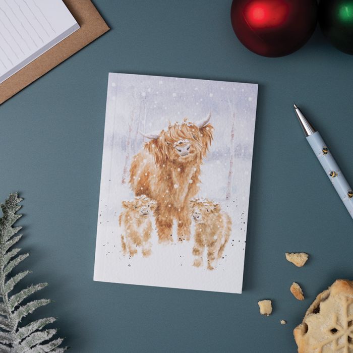 Wrendale 'A Highland Christmas' Highland Cow A6 Paperback Notebook