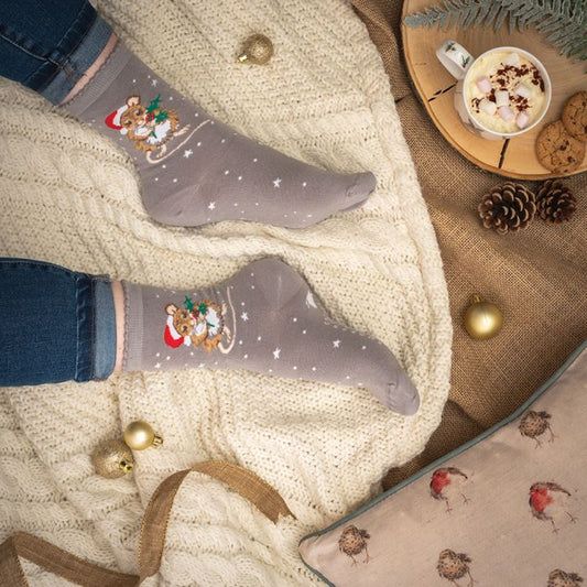 Wrendale 'Christmouse' Mouse socks