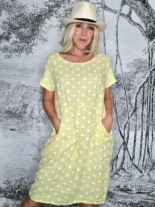 Helga May Polka Dot Jungle Dress | Lemon