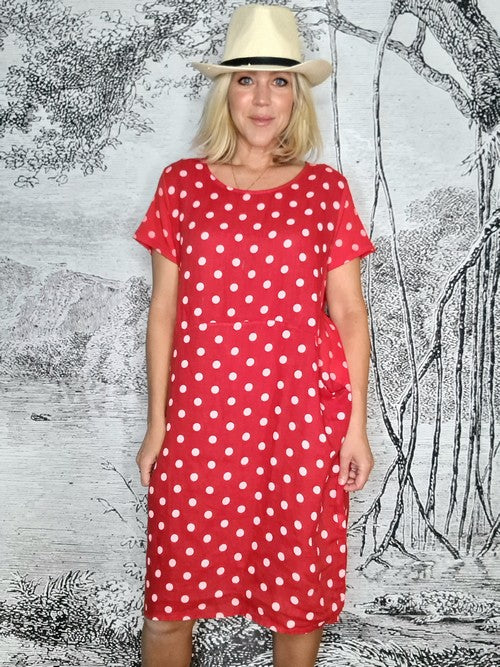 Helga May Polka Dot Jungle Dress | Red