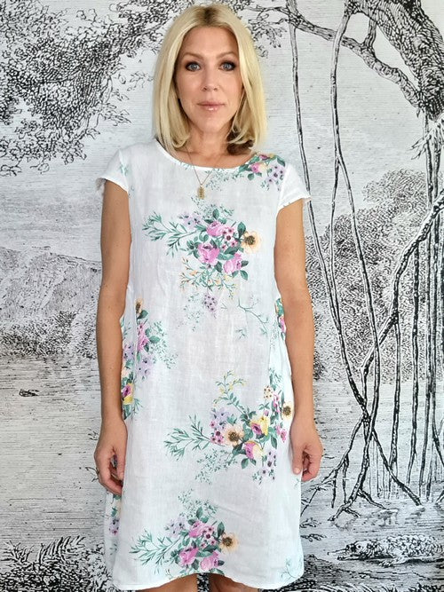 Helga May Wildflower Kennedy Dress | White