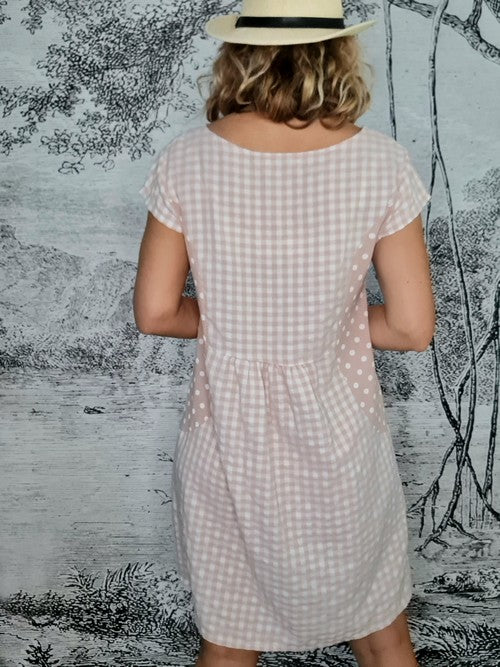 Helga May Pink Check & Polka Jungle Dress