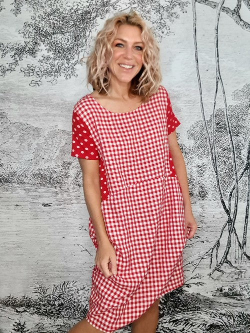 Helga May Red Check & Polka Jungle Dress