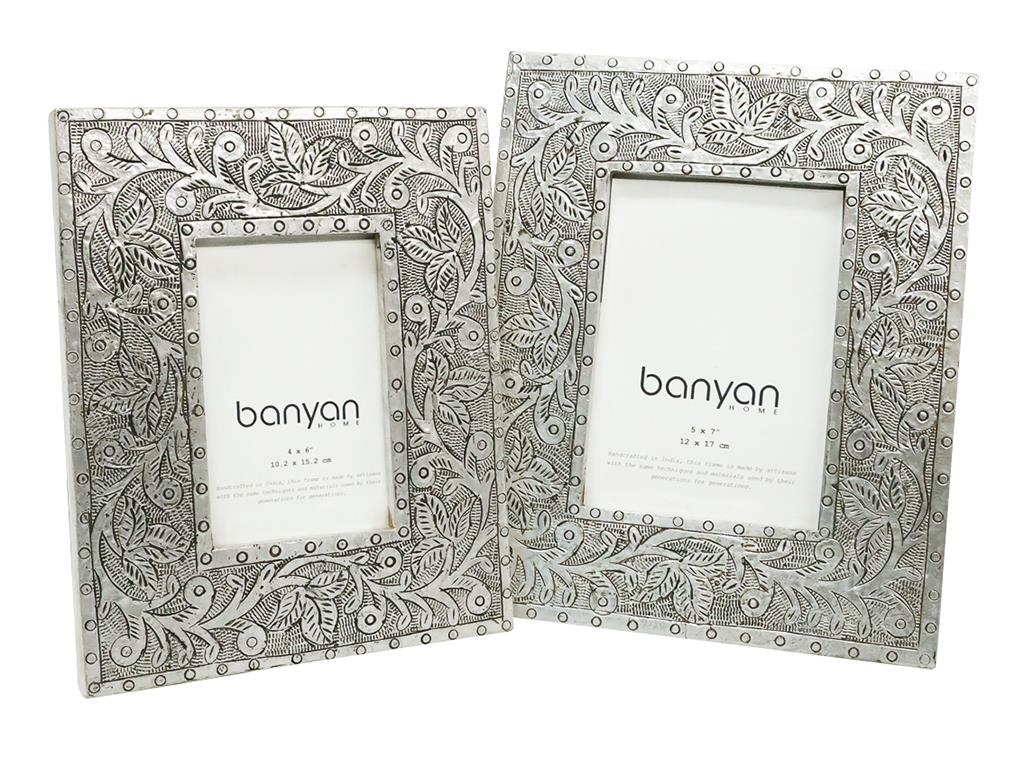 Cyprus Carved Wood & Metal Frame