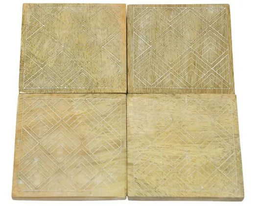Scalloped Coasters W/ Caddy