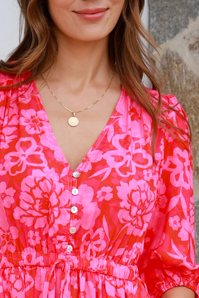 Rose V Neck Mini Dress