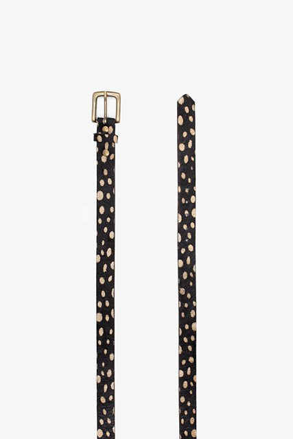 Hide Belt Thin | Black & White Dot